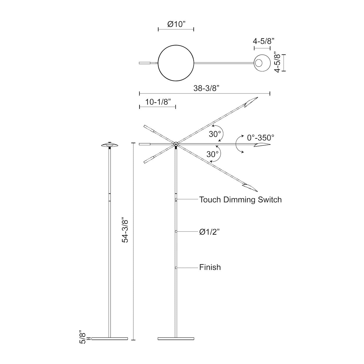 Rotaire Black LED Floor Lamp