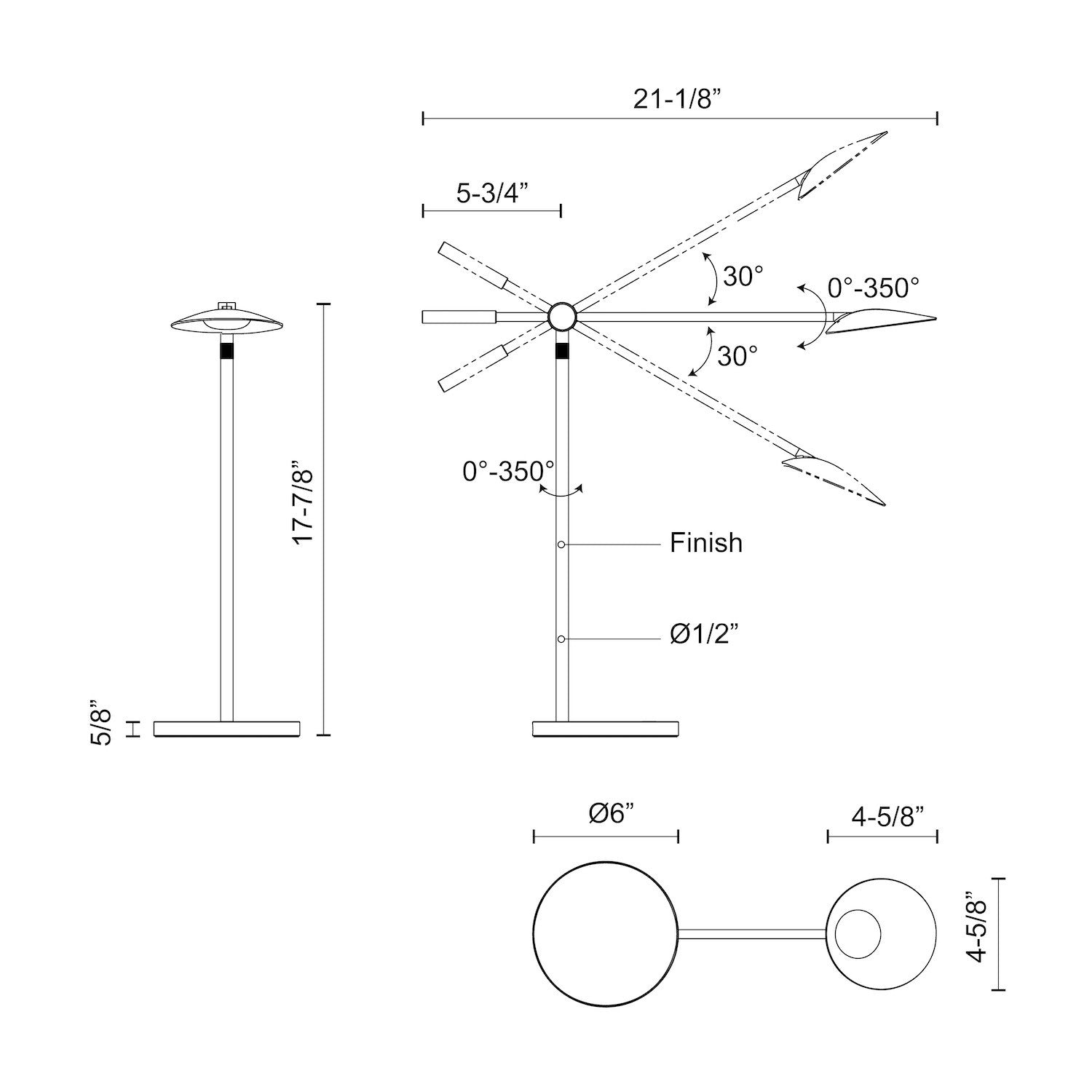Rotaire Black LED Table Lamp