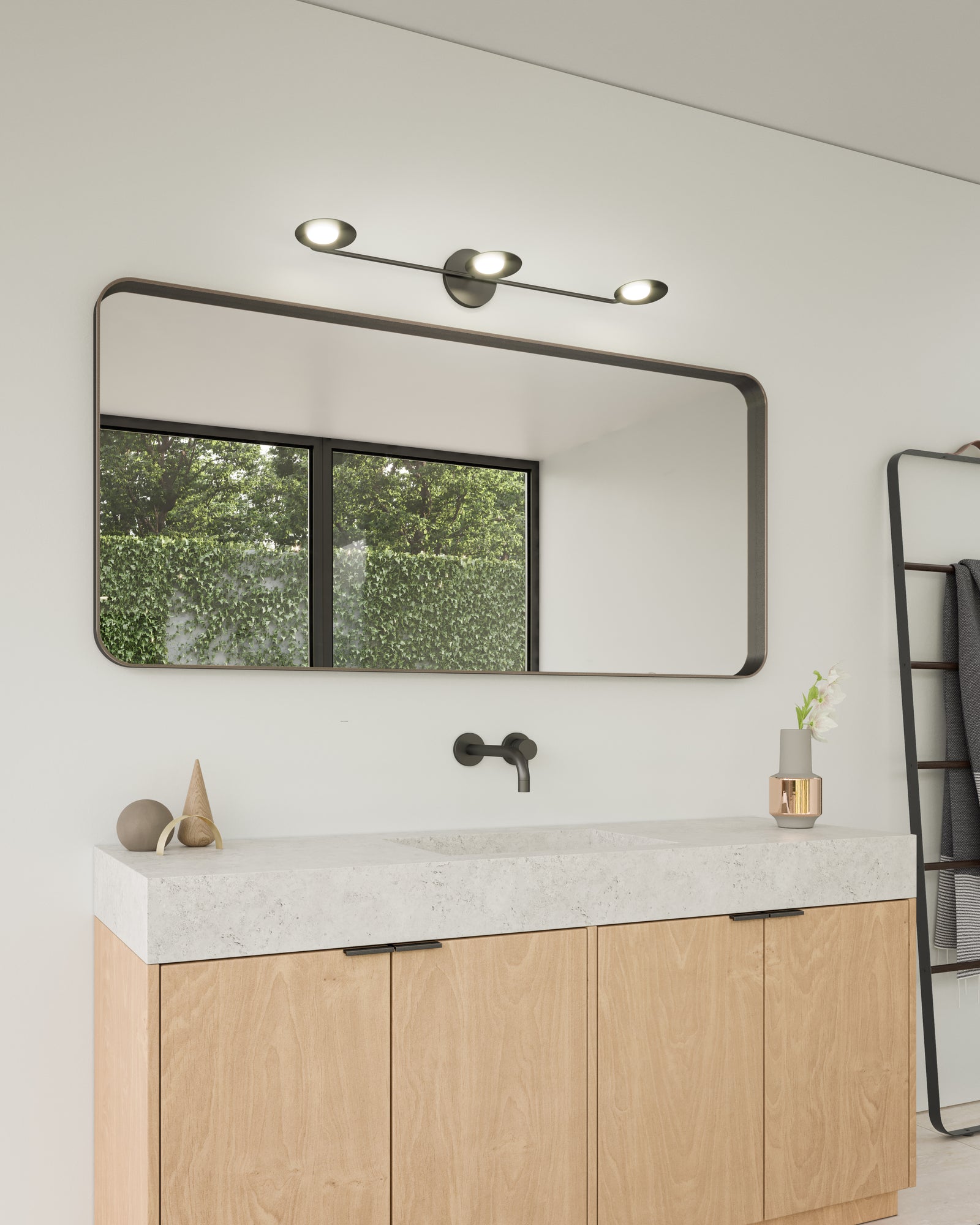 Rotaire 33-in Black LED Vanity