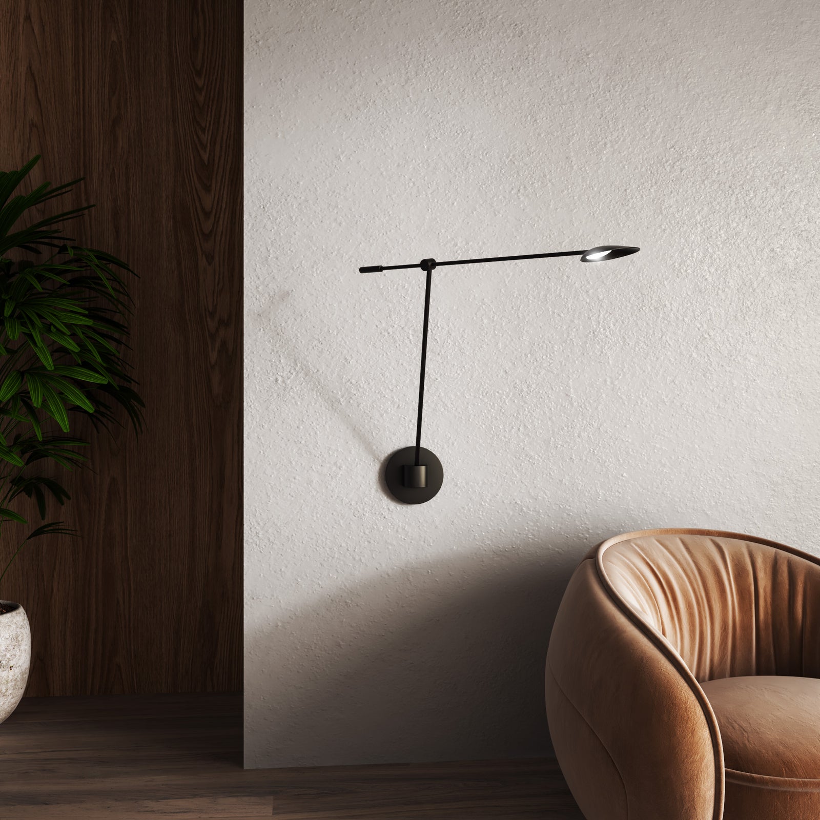 Rotaire 38-in Black LED Wall Sconce
