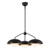 Rubio 28-in Matte Black/Opal Matte Glass 3 Lights Chandeliers