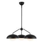 Rubio 28-in Matte Black/Opal Matte Glass 3 Lights Chandeliers