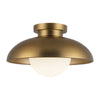 Rubio 12-in Aged Gold/Opal Matte Glass 1 Light Flush Mount