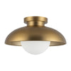Rubio 12-in Aged Gold/Opal Matte Glass 1 Light Flush Mount