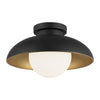 Rubio 11-in Matte Black/Opal Matte Glass 1 Light Flush Mount