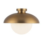 Rubio 16-in Aged Gold/Opal Matte Glass 1 Light Flush Mount