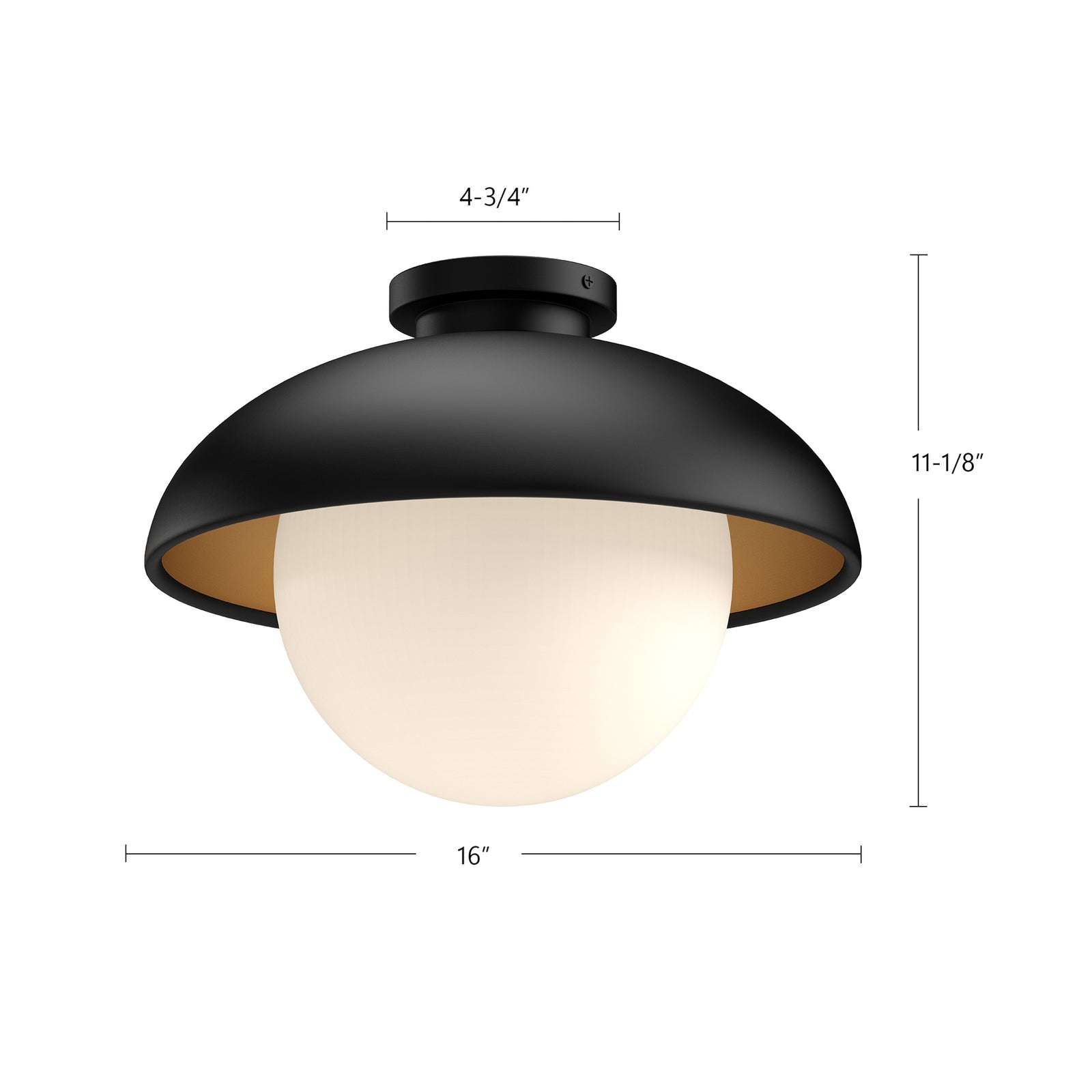 Rubio 16-in Aged Gold/Opal Matte Glass 1 Light Flush Mount