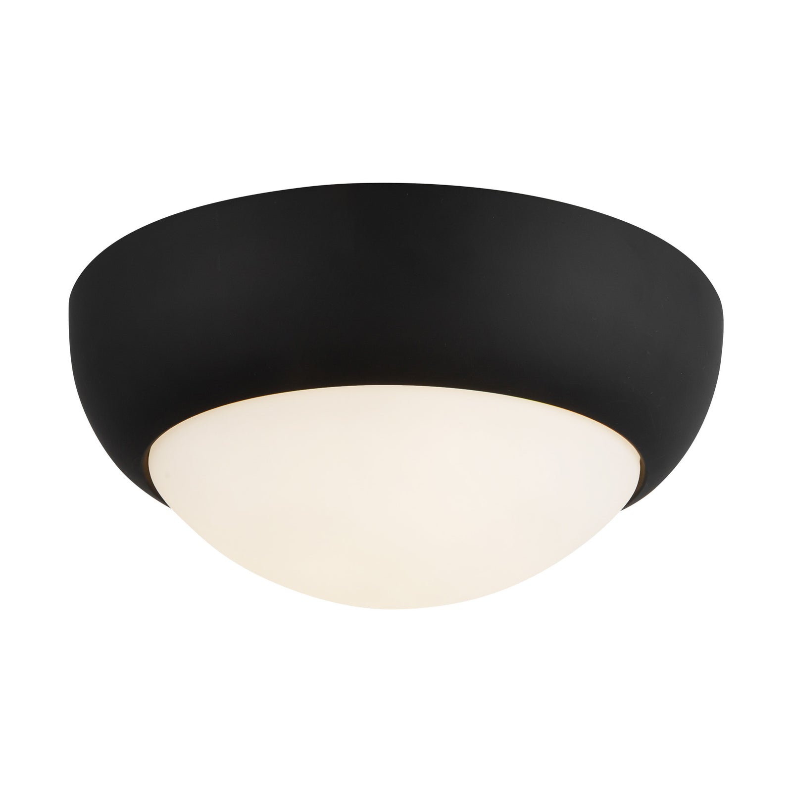 Rubio 11-in Matte Black/Opal Matte Glass 2 Lights Flush Mount