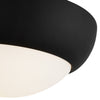 Rubio 11-in Matte Black/Opal Matte Glass 2 Lights Flush Mount