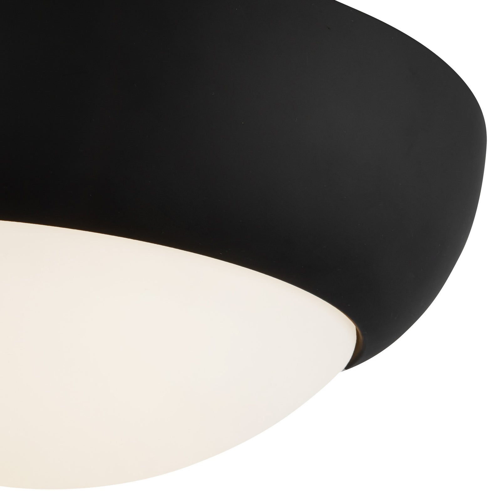 Rubio 11-in Matte Black/Opal Matte Glass 2 Lights Flush Mount
