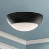 Rubio 11-in Matte Black/Opal Matte Glass 2 Lights Flush Mount