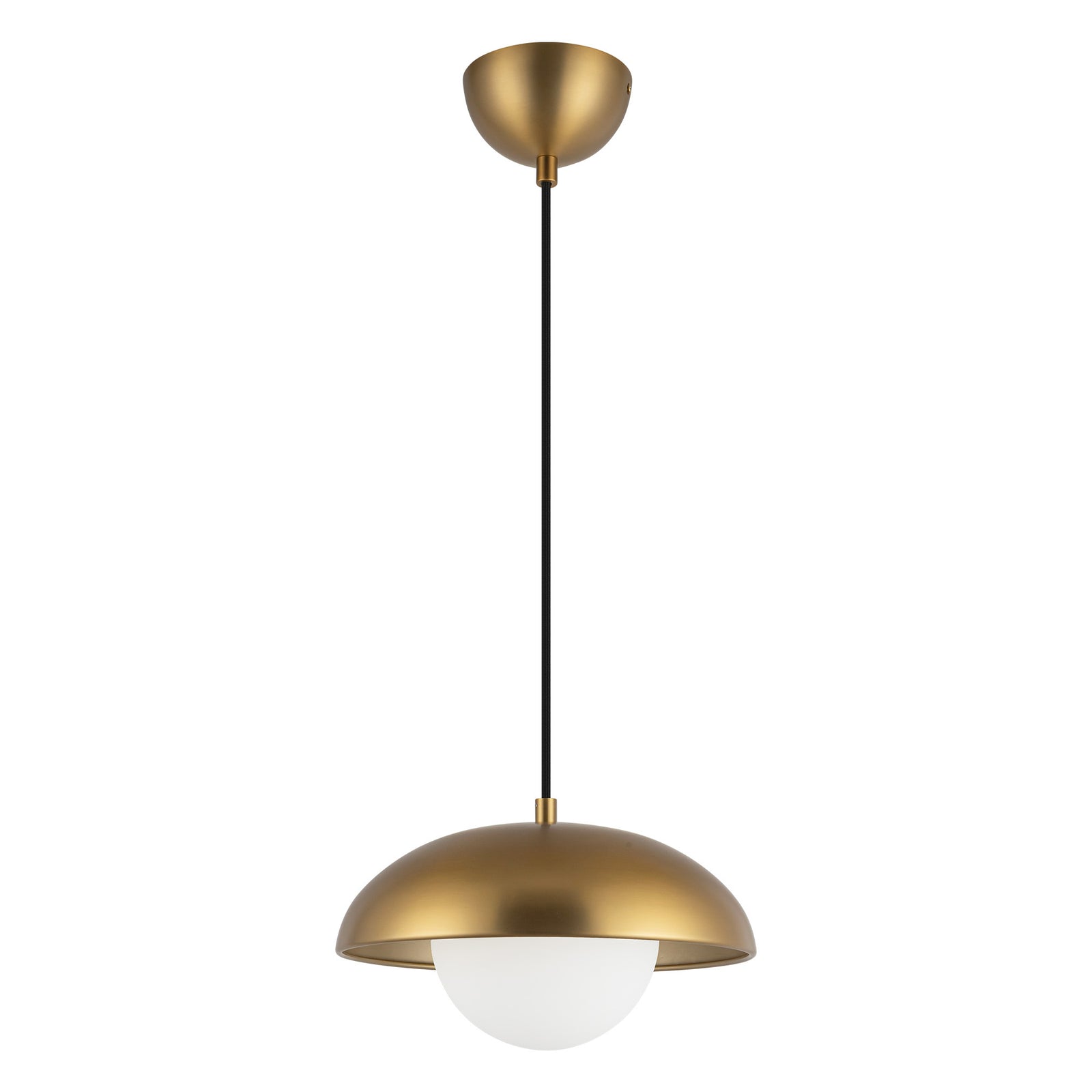 Rubio 11-in Aged Gold/Opal Matte Glass 1 Light Pendant