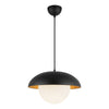 Rubio 16-in Matte Black/Opal Matte Glass 1 Light Pendant