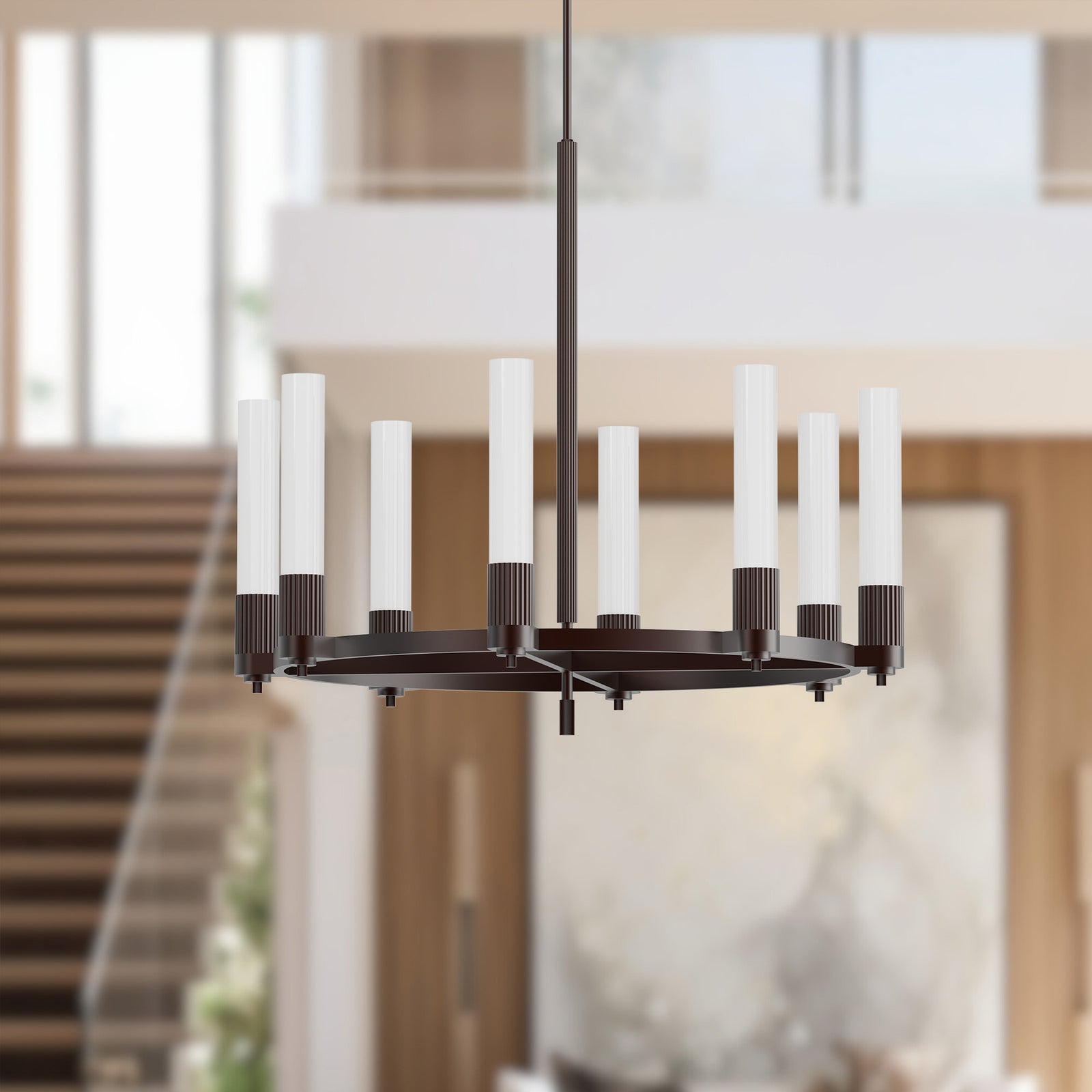 Rue 38-in Warm Bronze 8 Lights Chandeliers