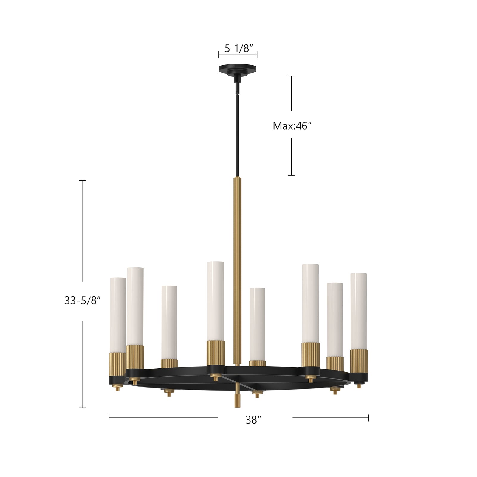 Rue 38-in Warm Bronze 8 Lights Chandeliers