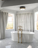 Rue 14-in Matte Black/Brushed Gold 3 Lights Flush Mount