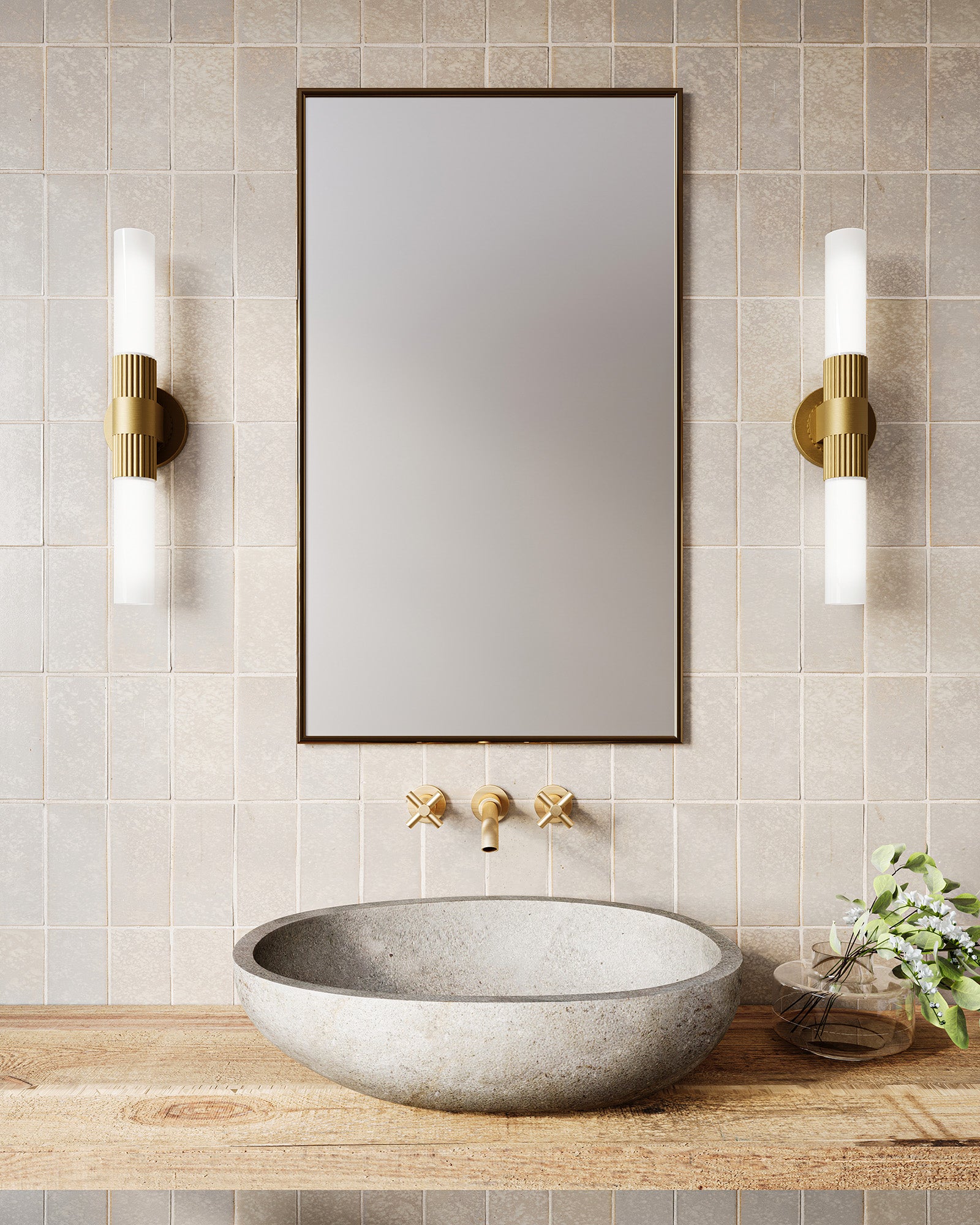 Rue 22-in Brushed Gold 2 Lights Vanity