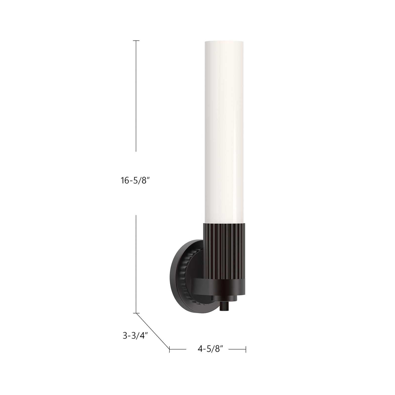 Rue 5-in Matte Black/Brushed Gold 1 Light Wall/Vanity