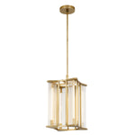 Sabre 11-in Ribbed Glass/Vintage Brass LED Pendant