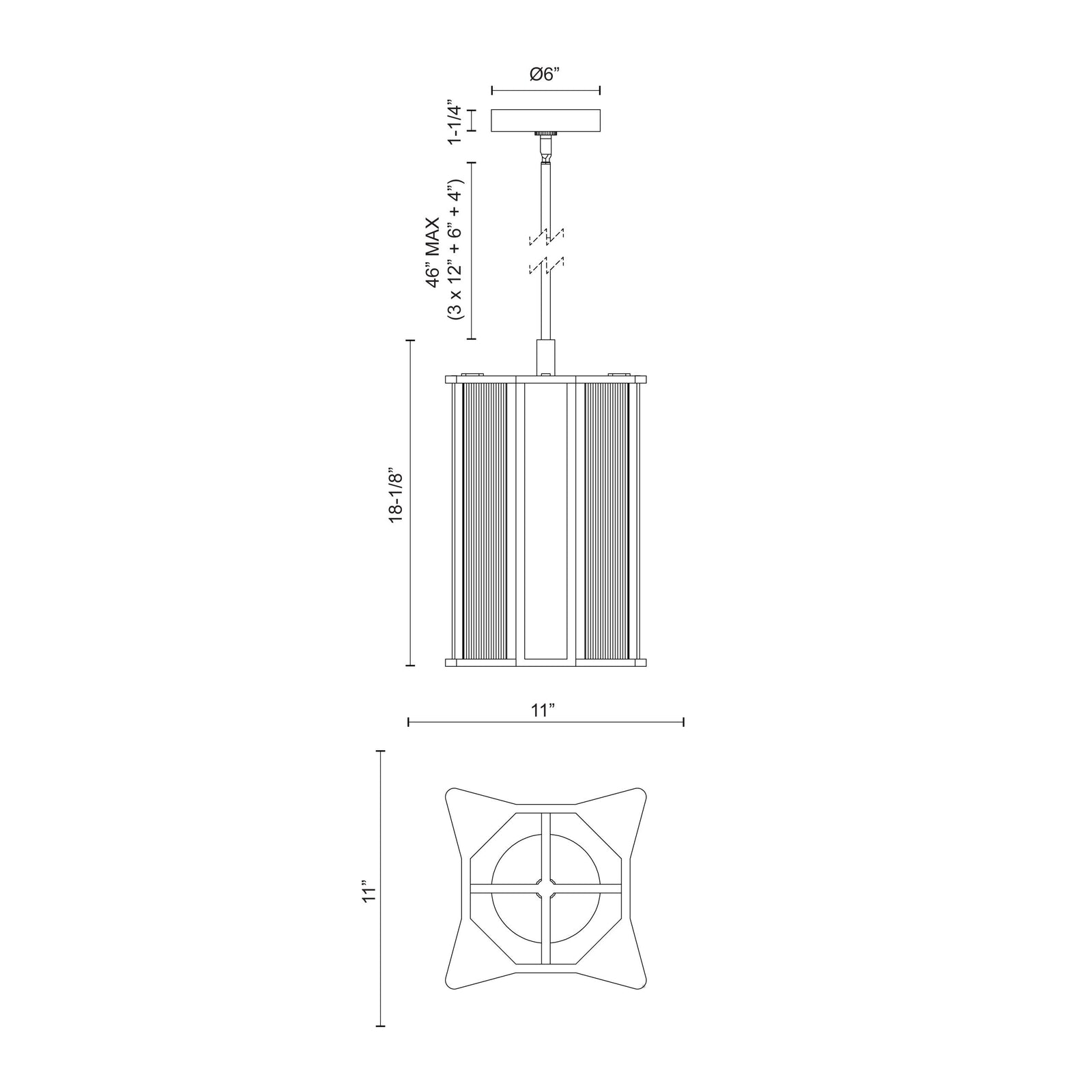Sabre 11-in Ribbed Glass/Urban Bronze LED Pendant