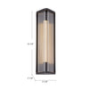 Sabre 12-in Ribbed Glass/Urban Bronze LED Wall/Vanity
