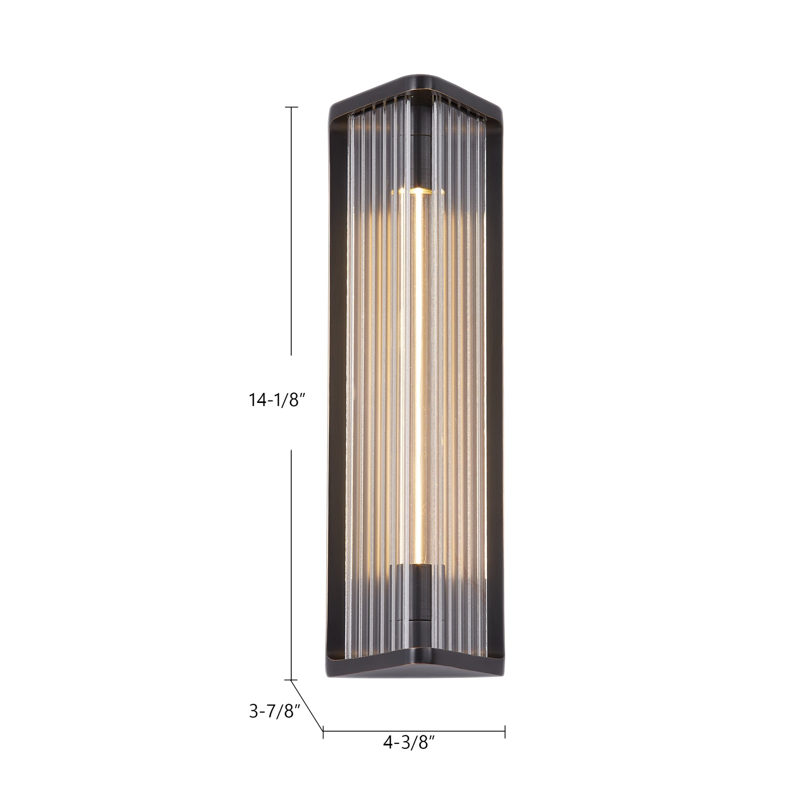 Sabre 12-in Ribbed Glass/Urban Bronze LED Wall/Vanity