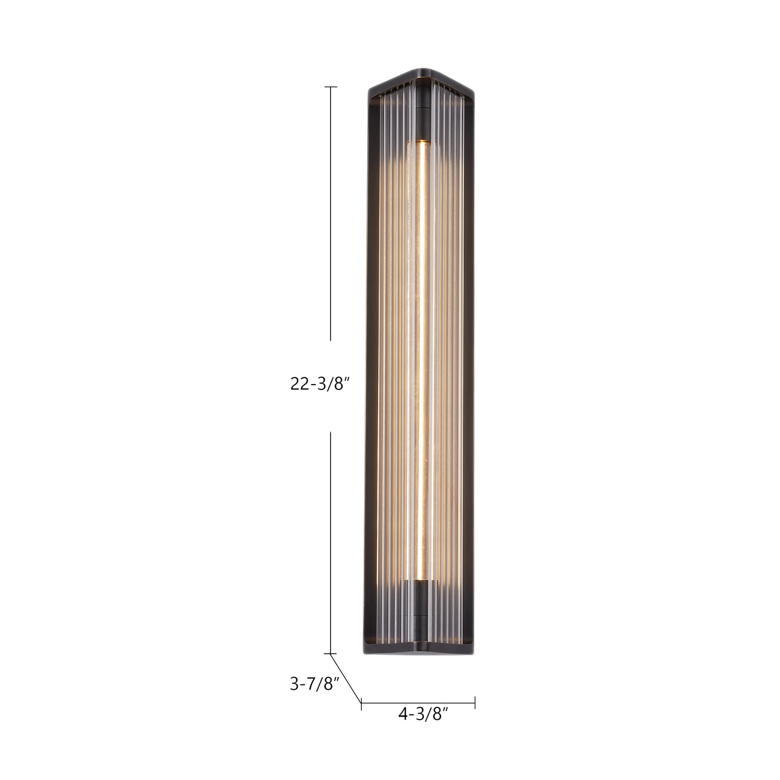 Sabre 23-in Ribbed Glass/Vintage Brass LED Wall/Vanity