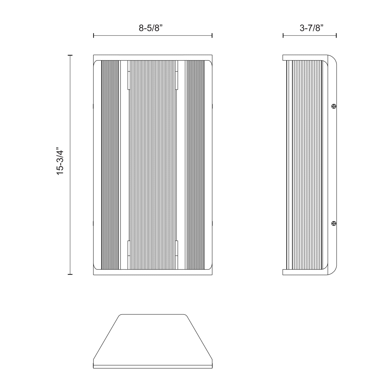 Sabre 16-in Ribbed Glass/Urban Bronze LED Wall/Vanity