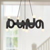 Sadie 23-in Matte Black Socket Chandelier