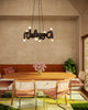Sadie 23-in Matte Black Socket Chandelier