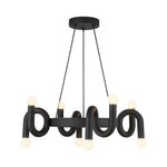 Sadie 23-in Matte Black Socket Chandelier