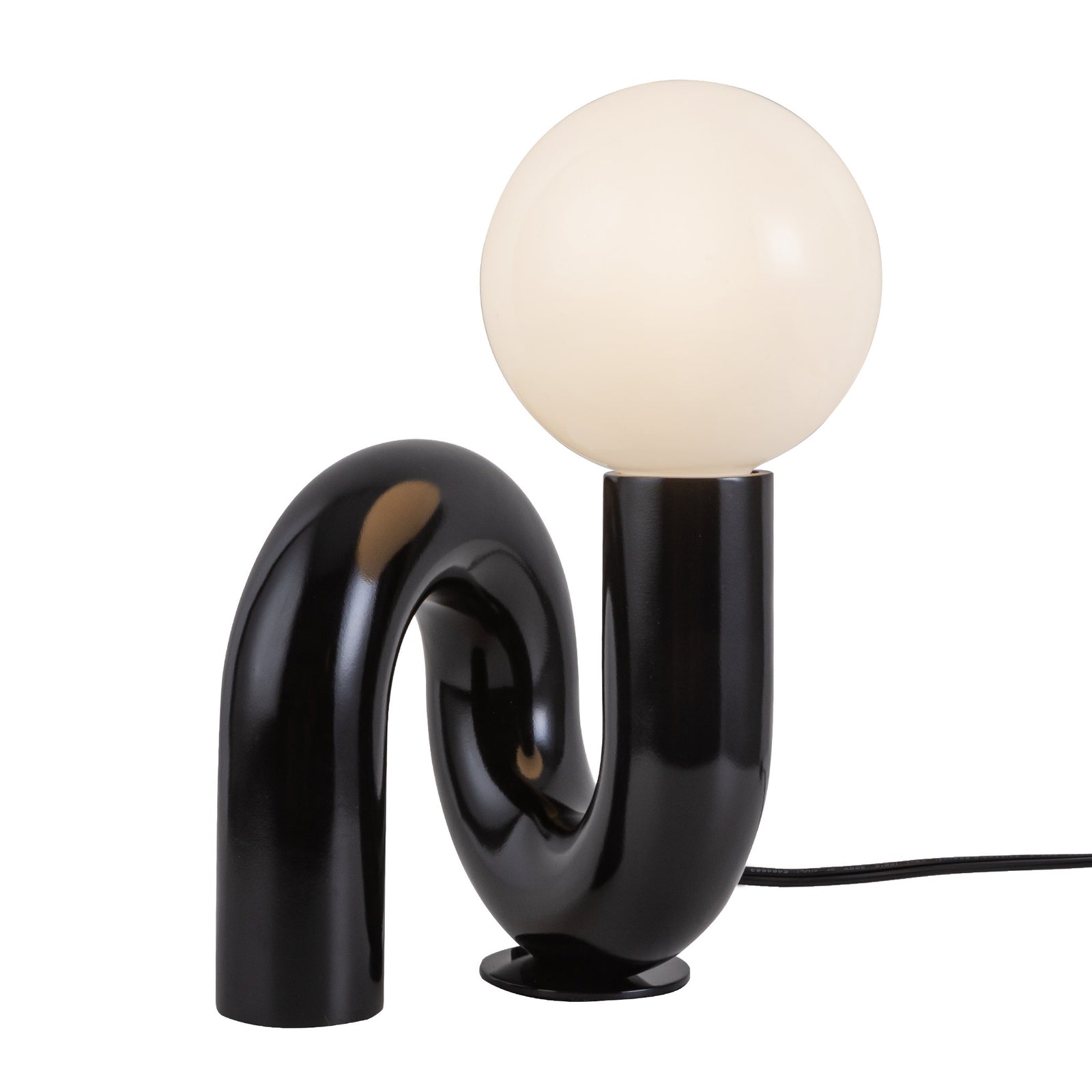 Sadie 6-in Glossy Black Socket Table Lamp