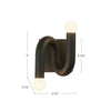 Sadie 6-in Brushed Gold Socket Wall Vanity