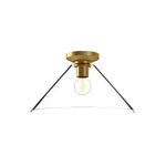 Salem 14-in Brushed Gold/Clear Glass 1 Light Flush Mount