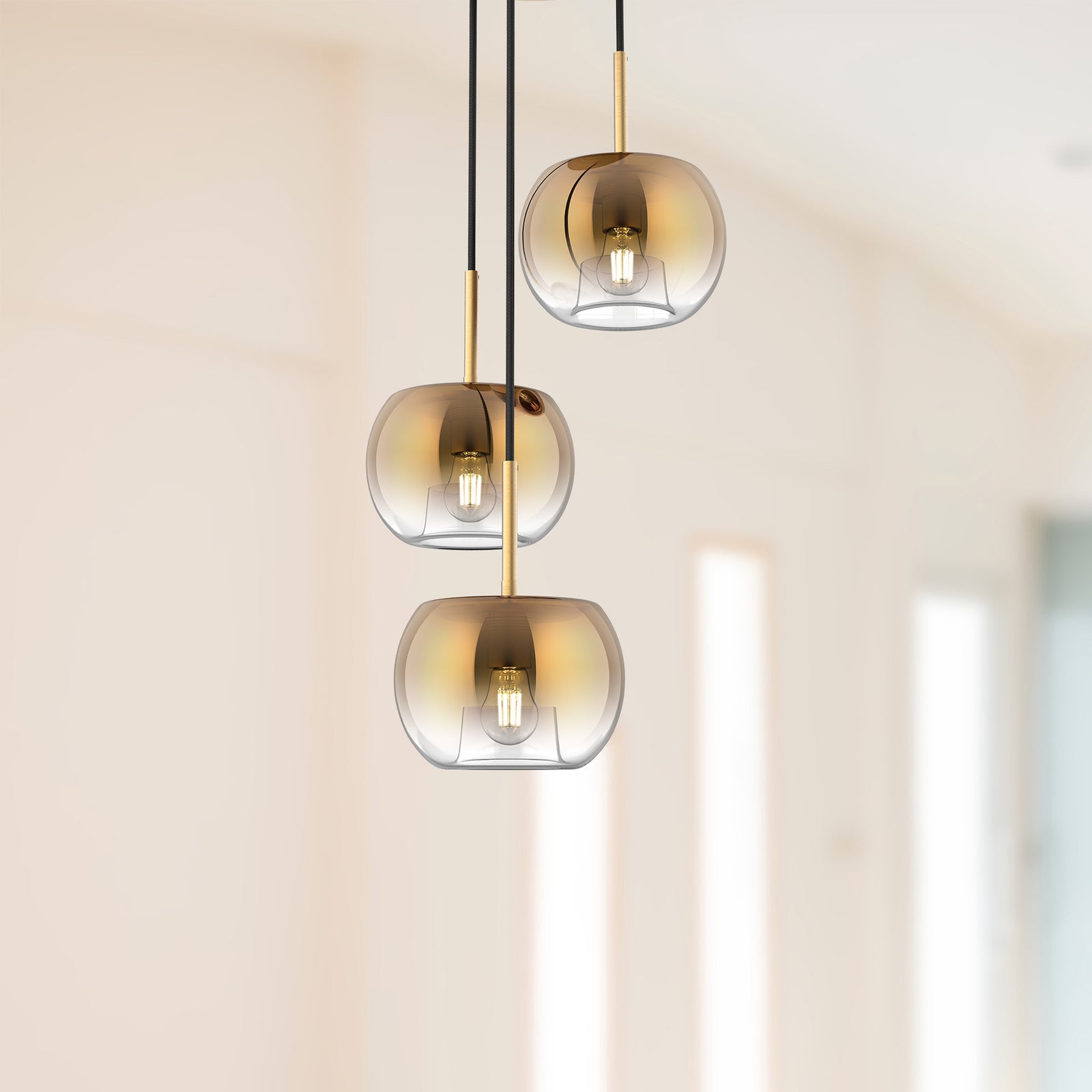 Samar 14-in Brushed Gold/Copper 3 Lights Chandeliers