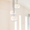 Samar 14-in Chrome/Opal Glass 3 Lights Chandeliers
