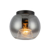 Samar 8-in Black/Smoked 1 Light Flush Mount