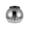 Samar 8-in Black/Smoked 1 Light Flush Mount
