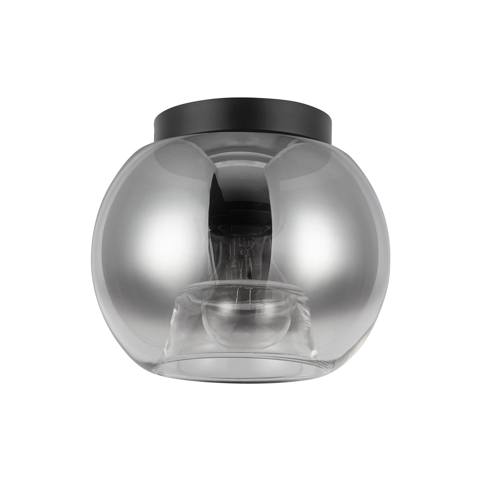 Samar 8-in Black/Smoked 1 Light Flush Mount