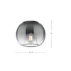 Samar 8-in Black/Smoked 1 Light Flush Mount
