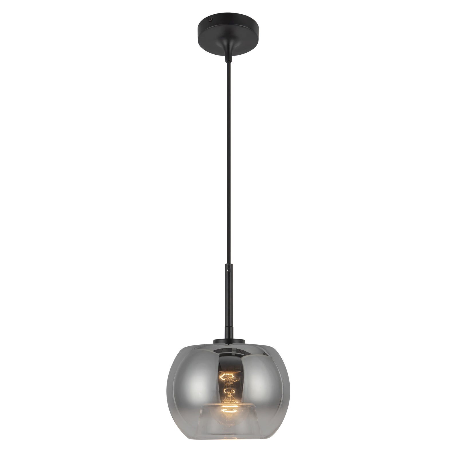 Samar 8-in Black/Smoked 1 Light Pendant