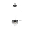 Samar 8-in Black/Smoked 1 Light Pendant