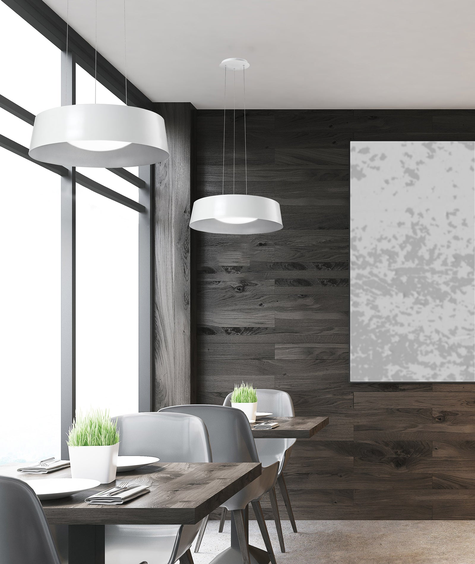 Sampson 17-in White LED Pendant