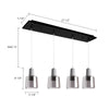 Samson 28-in Black/Smoked Glass 4-Light Multi Pendant