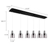 Samson 42-in White/Clear Glass 6-Light Multi Pendant