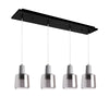 Samson 28-in Black/Smoked Glass 4-Light Multi Pendant
