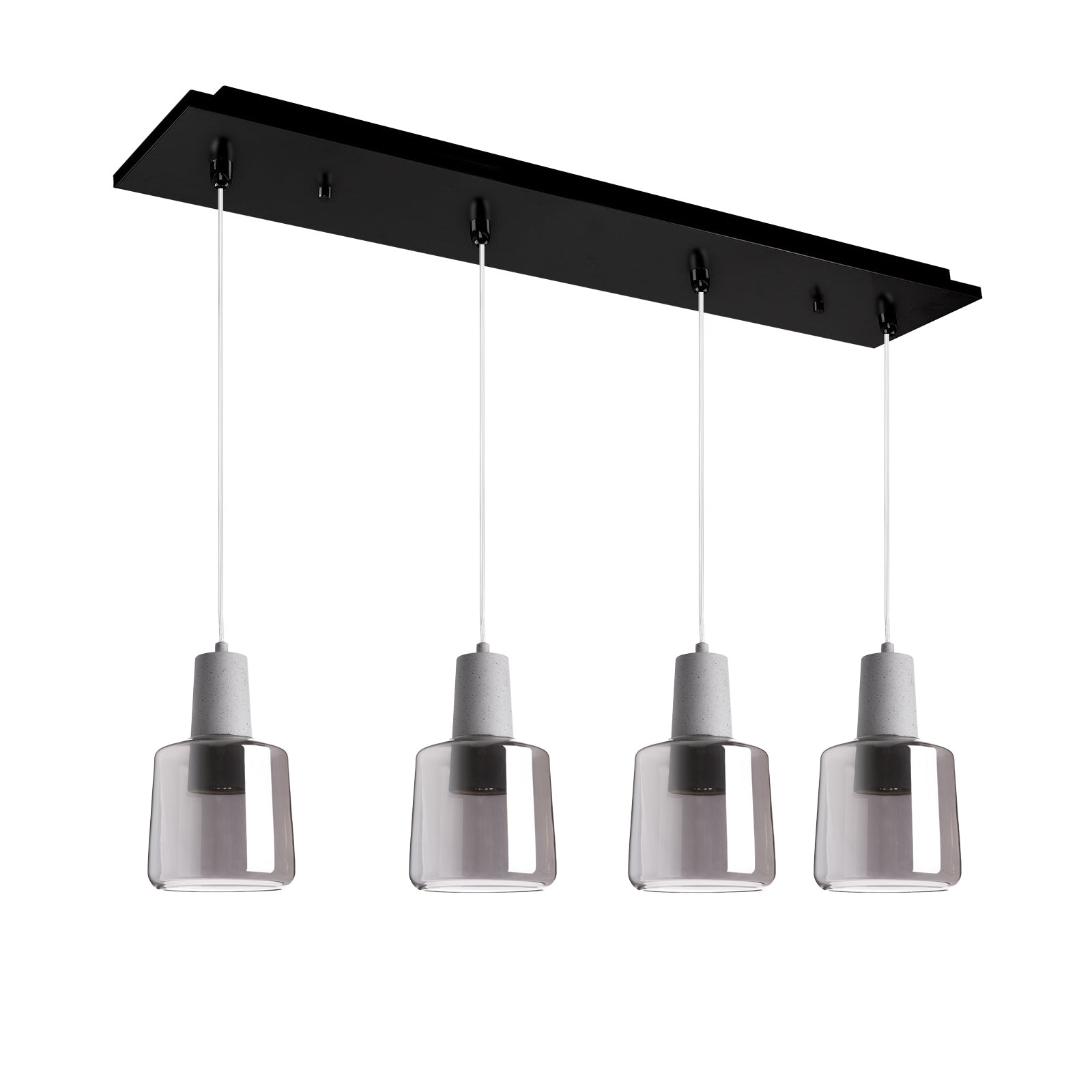 Samson 28-in Black/Smoked Glass 4-Light Multi Pendant
