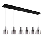 Samson 42-in Black/Smoked Glass 6-Light Multi Pendant