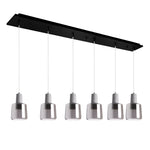 Samson 42" (6 Lights) Black/Smoked Glass
