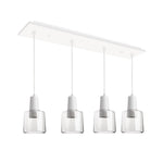 Samson 28" (4 Lights) White/Clear Glass